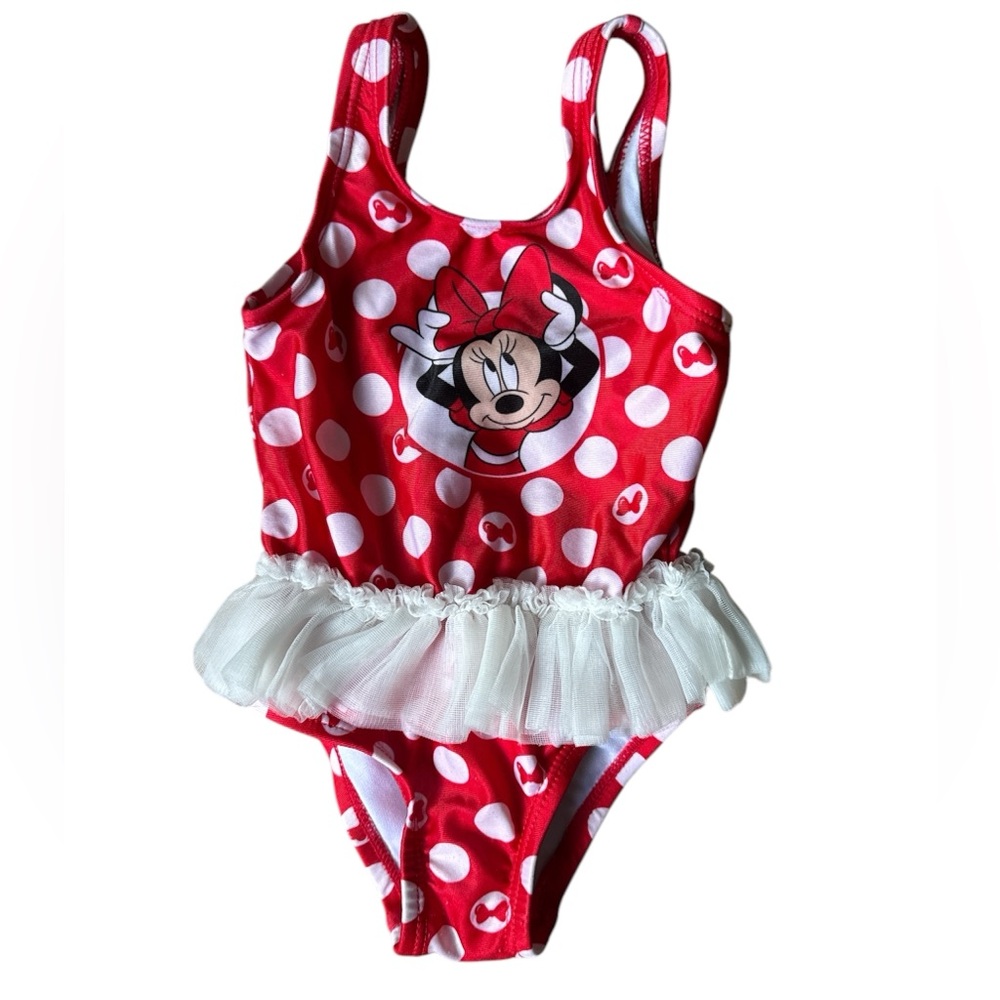Disney Minnie Mouse Red w/White Polka Dot infant one piece Swimsuit
